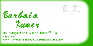 borbala kumer business card